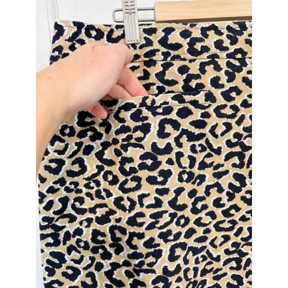 Talbots Leopard Print Pencil Skirt Womens Sz 20W Tan Navy‎ Plus Size Office Wear - Picture 3 of 11